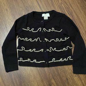 Kate Spade ♠️ Ruffle Cardigan - Black and Gold